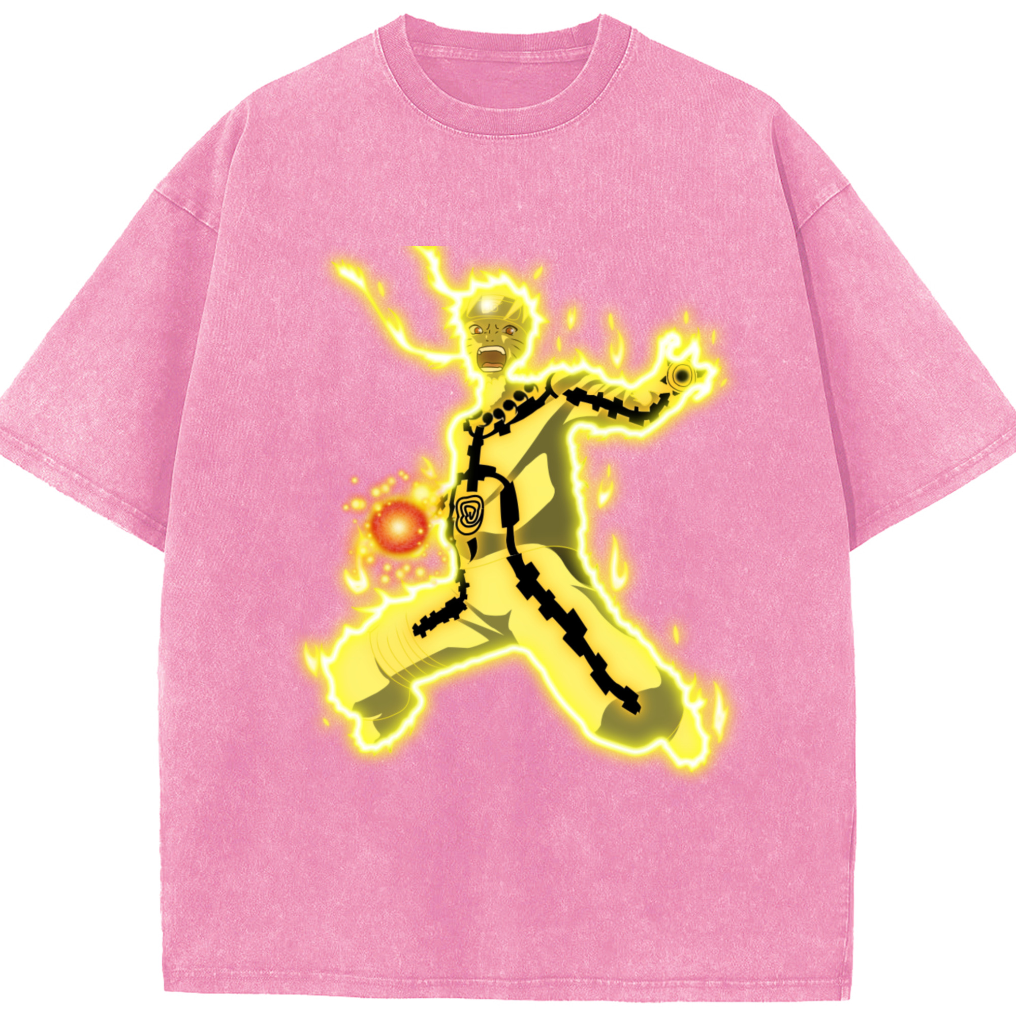 （画像用） NARUTO -ナルト- うずまき ナルト Uzumaki Naruto 綿100% ヴィンテージ風 半袖Tシャツ（フロントプリント）